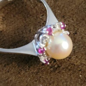 Pearl and Ruby Ring